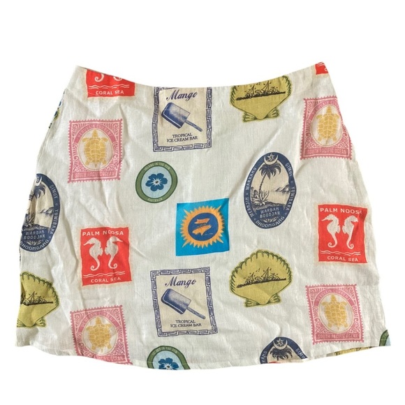Palm Noosa The East Mini Skirt NWT Postage Stamp Print - Picture 10 of 14